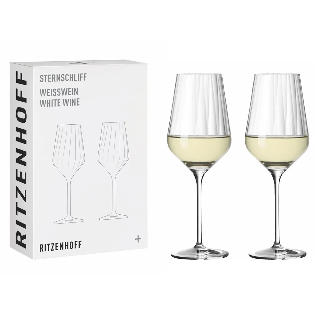 Ritzenhoff Set 2 Bicchieri Vino Bianco Sternschliff 380ml Cristallo