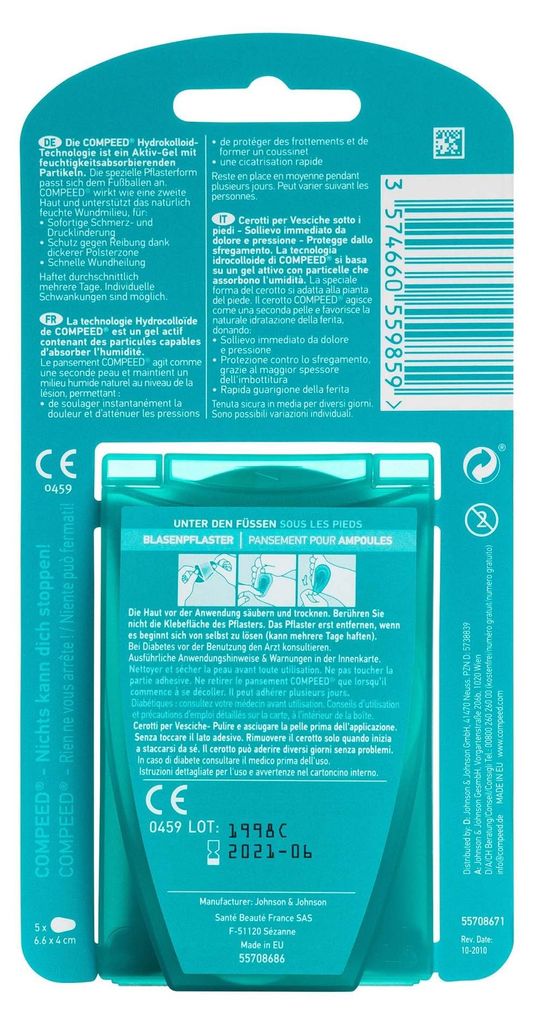 Compeed 4534543, 4 x 6,6 cm, Oval, Transparent, Weiß, CE, 5 Produktbild 