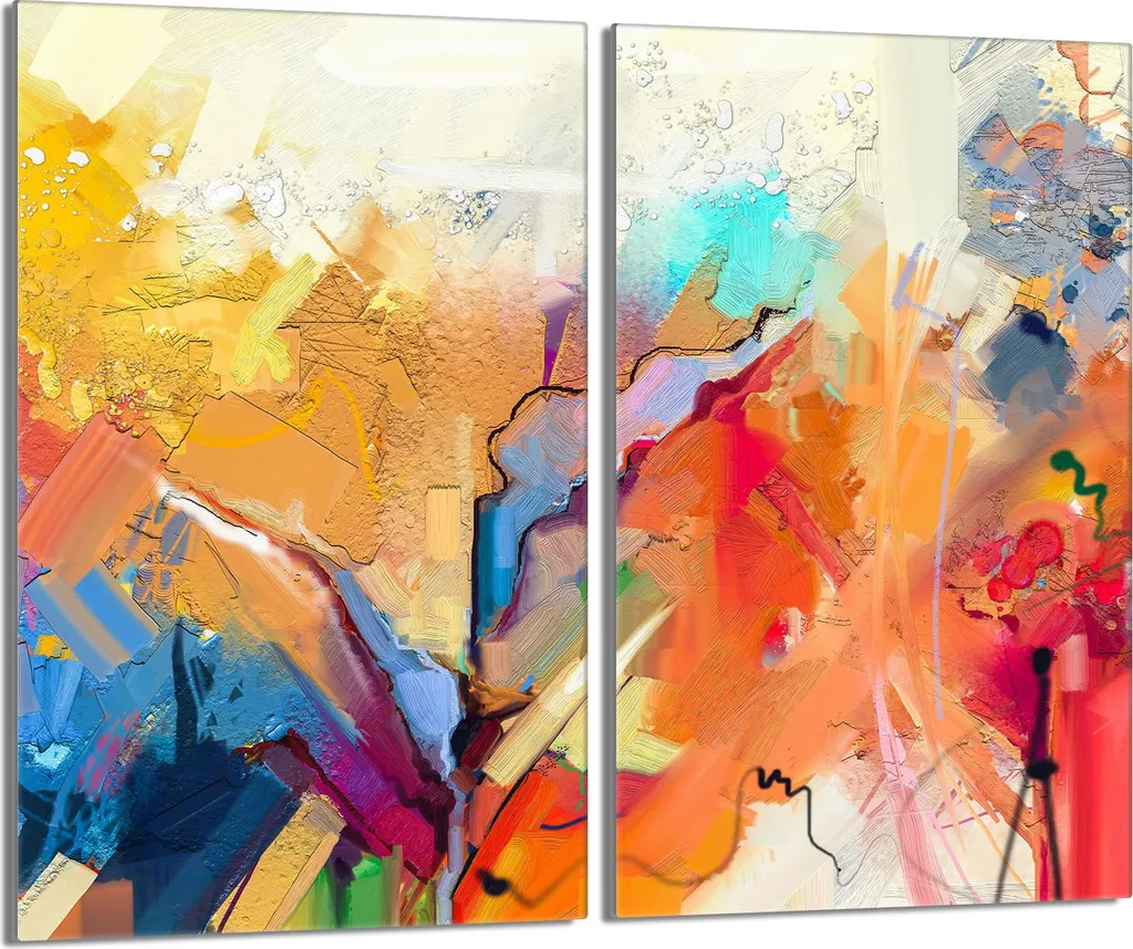 Copri Piano Cottura Artistico Vetro Temperato 30x52 2pz Colore e Design