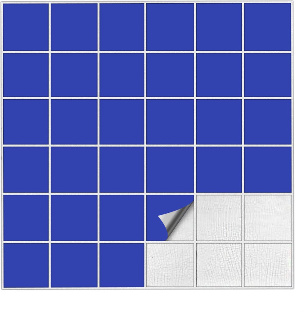 Fliesenaufkleber Für Bad, Küche etc Brillantblau 86 matt 7,5 x 7,5 cm 10 Stück