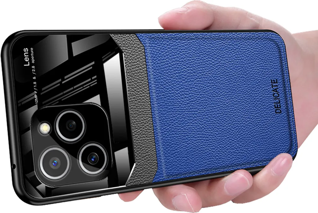 Honor 60 SE Custodia, TPU antiurto antiscivolo in pelle vetro Len Custodia protettiva ibrida per Honor 60 SE Blu