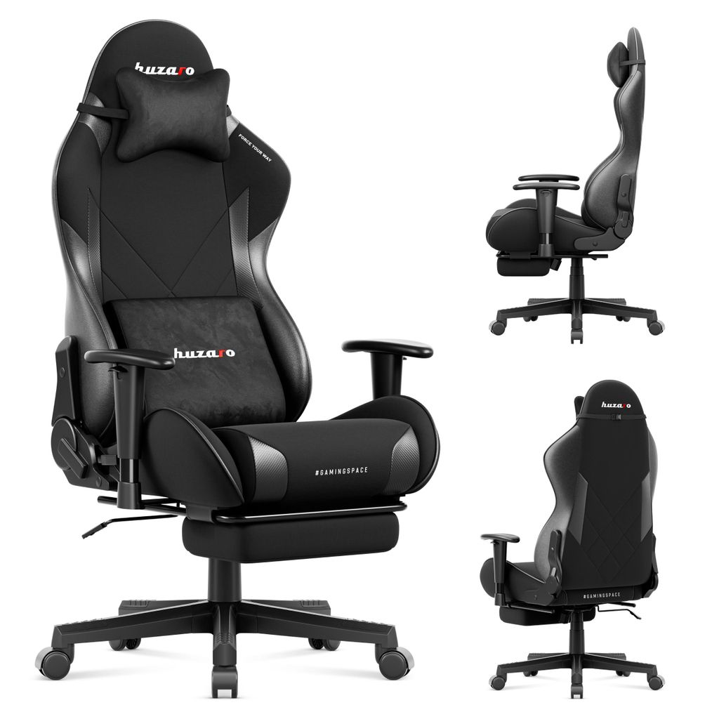 Huzaro Force 5.7 Schwarz – Gaming stoel, met 2D Productafbeelding 