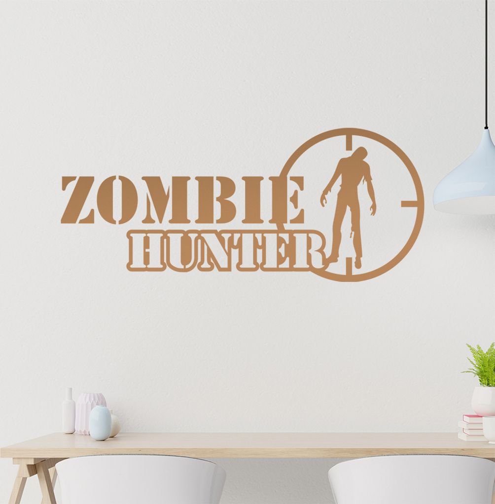 KIWISTAR Zombie Hunter - Surival Shotgun Apokalypse Virus Training Wandtattoo in 6 Größen - Wandaufkleber Wall Sticker - Dekoration, Küche, Wohn...