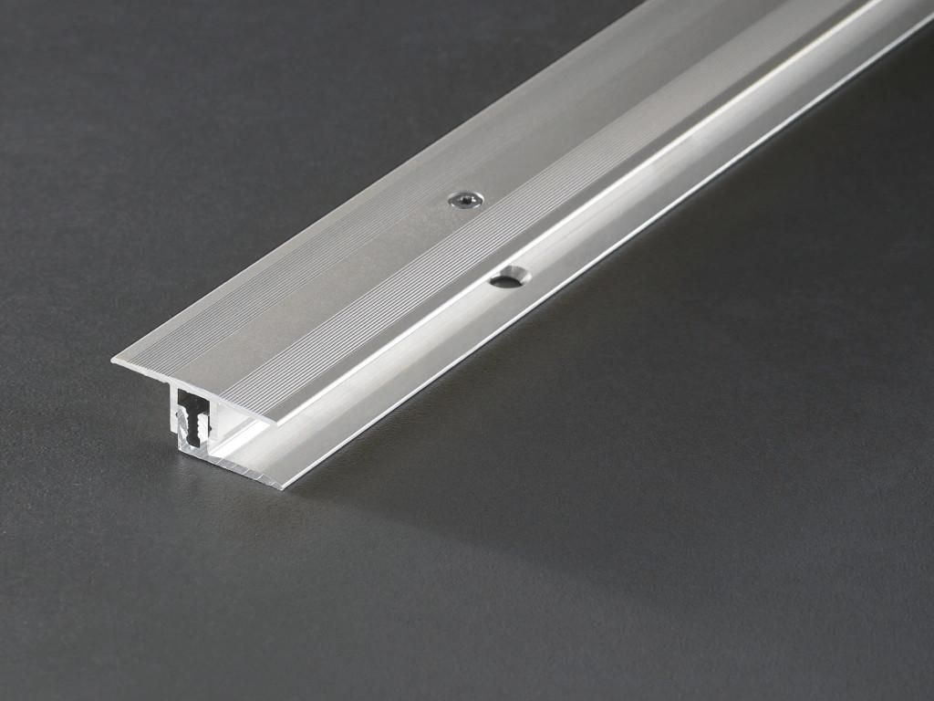 PROLINE Edelstahl 2,7 Meter Übergangsprofil, PROCOVER Universal Aluminium Profil für Laminat Parkett Fliesen, Höhenverstellbar Schraubbares Syst...