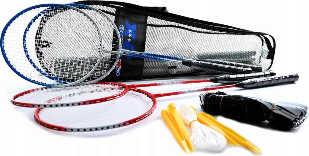 Kit Badminton Pro avec Filet Ajustable et Poteaux en Acier Renforcé