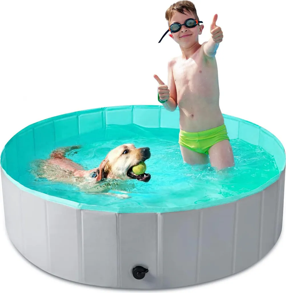 Piscina per Cani Aga 100x30cm - Vasca Robusta Anti-graffio in PVC