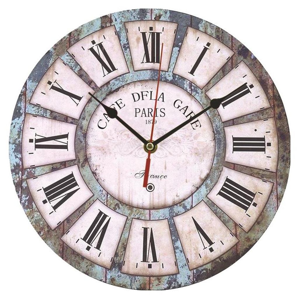 12 Zoll dicke Küchenwanduhr aus Holz – Retro-Bauernhausuhr, Produktbild 