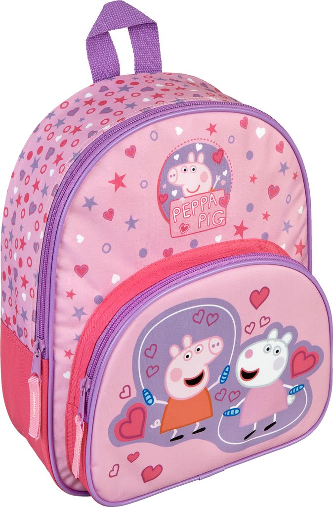 Undercover Peppa Pig Rucksack mit Vortasche - Kinderrucksack rosa lila