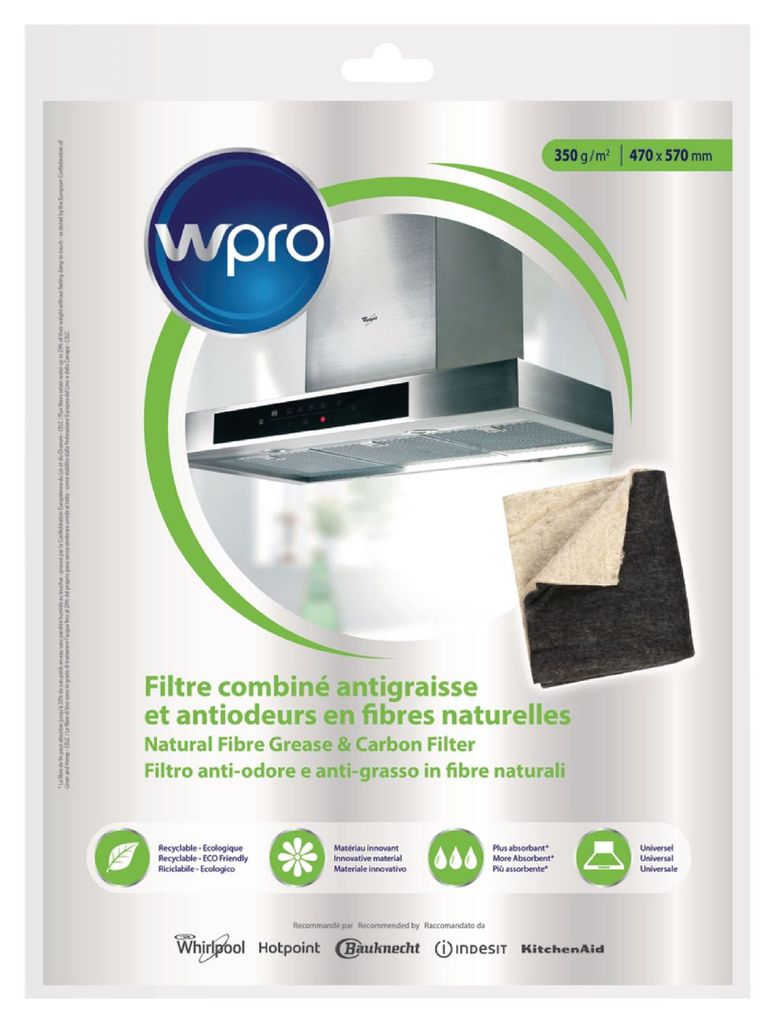 Whirlpool Natur-Kombifiltermatte 570x470mm Wpro NCF351, Universal!