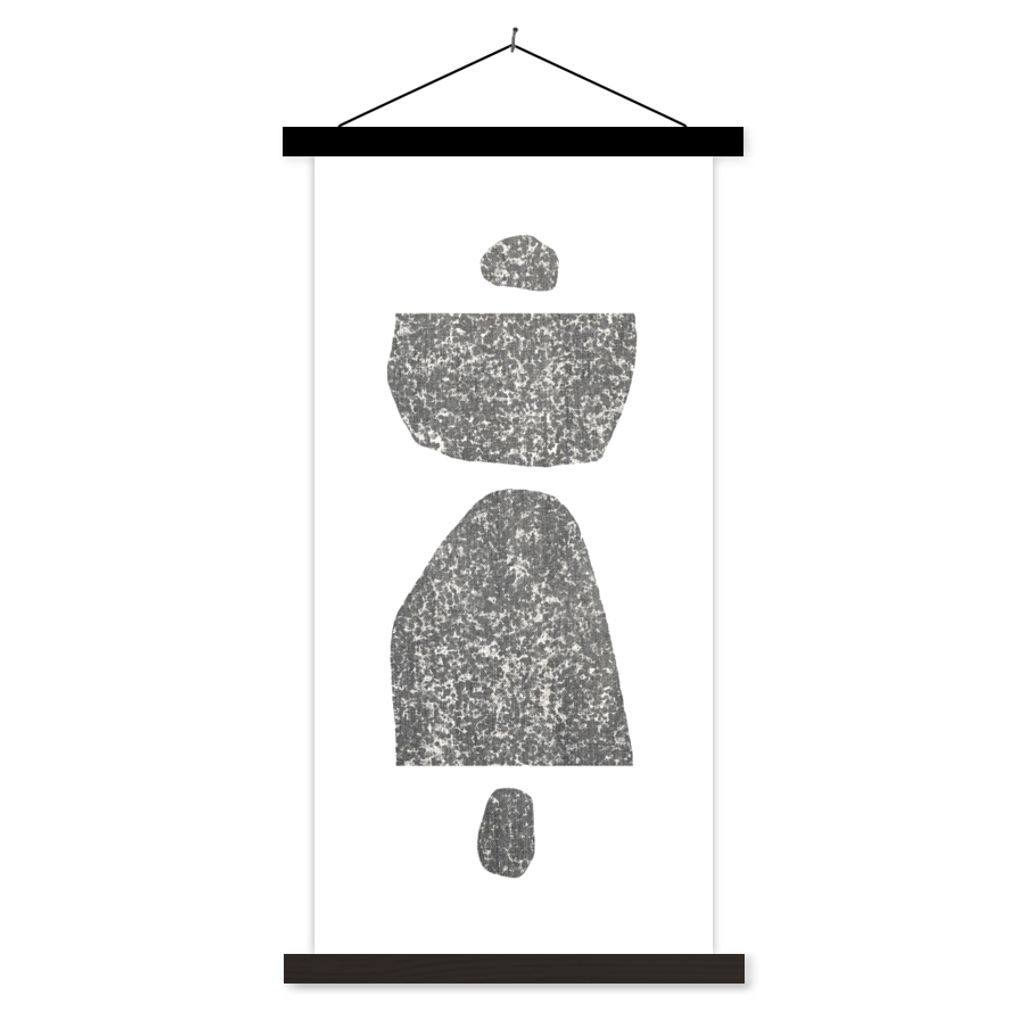 MuchoWow Textilposter Minimalismus - Abstrakt - Design 40x80 cm mit schwarzem Rahmen - Wandemalerei