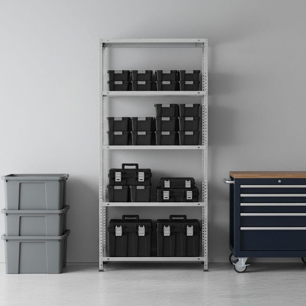PROREGAL Schraubregal PANDA | HxBxT 180x90x40cm | Fachlast 100kg | Grau