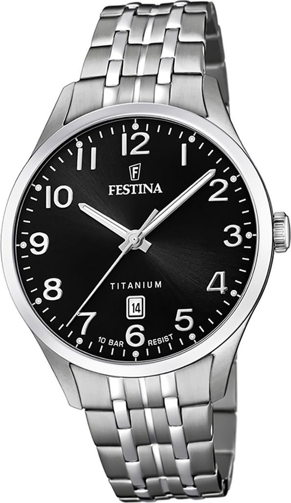 Festina Titan Herren Uhr F20466/3 Analog Armband-Uhr silber Klassik D2UF20466/3