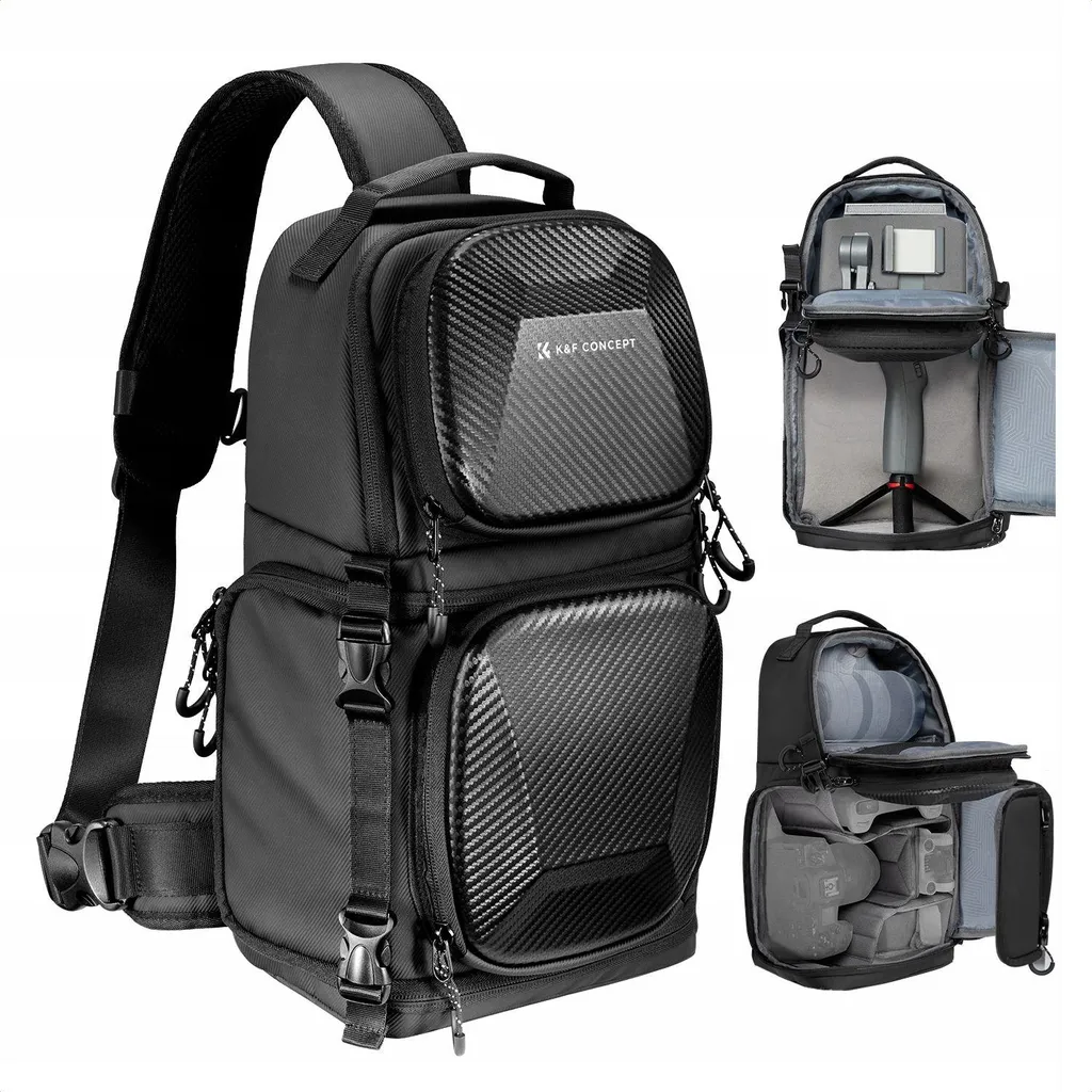 Sac à dos photo K&F Concept 10L Sling KF13.176 Noir pour boîtier DSLR