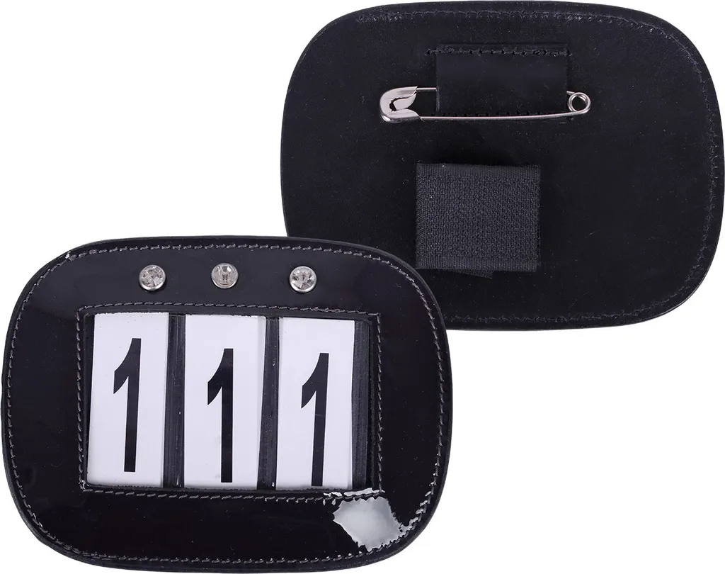 Porte-dossard de bride noir QHP pour cavalier - Accessoire de concours