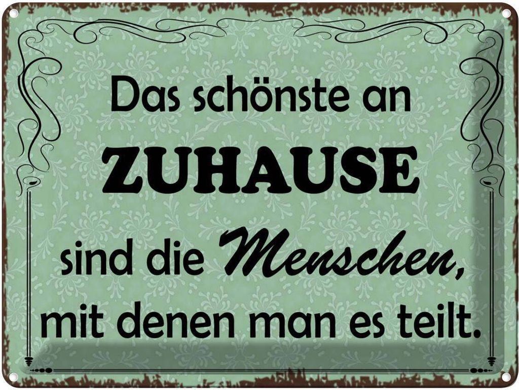 vianmo Blechschild 30x40 cm das schönste an Zuhause sind Spruch Zitat