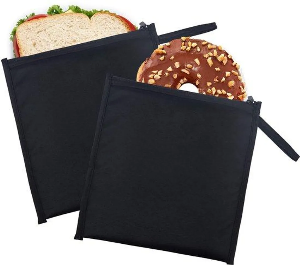 Sac à Collation Isotherme XL Sans BPA Noir - Fermeture Éclair Résistant