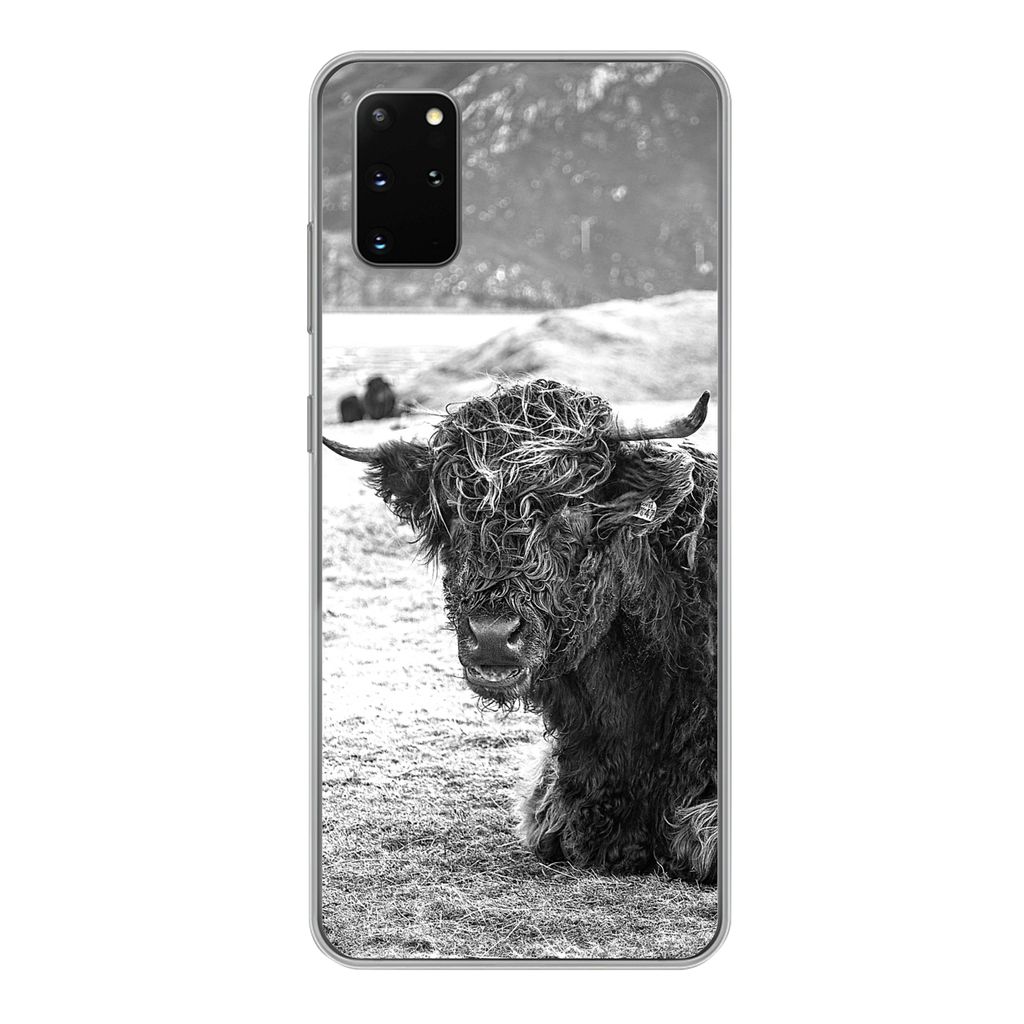 MuchoWow Handyhülle Schutzhülle Hülle für Samsung Galaxy S20 Plus Schottischer Highlander - Berg - Tiere Silikon Softcase Handy Hülle - Hart...