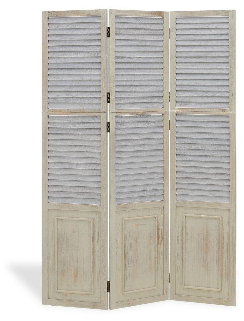 Paravent Séparation de pièce 3 pièces Bois Cloison gris Image du produit 