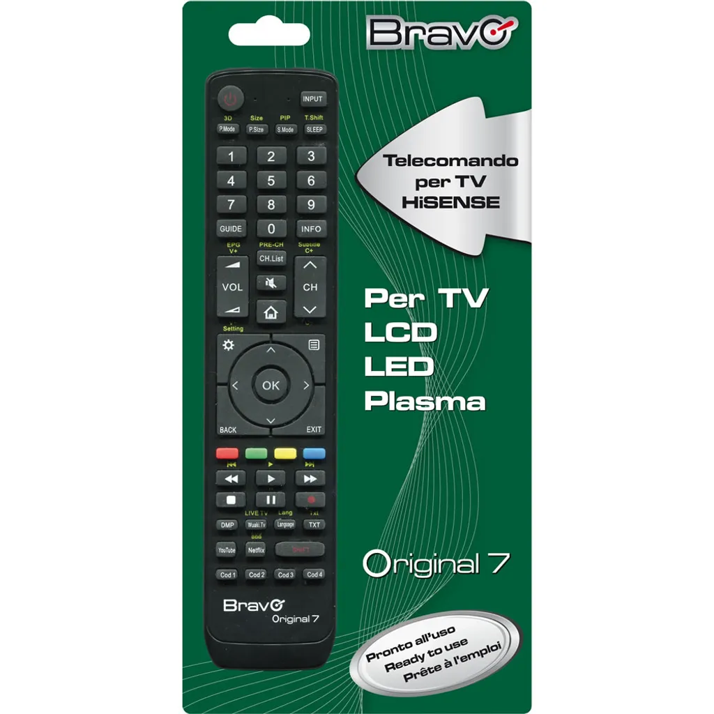 Télécommande Infrarouge Bravo Original 7 Haute Précision pour Hisense