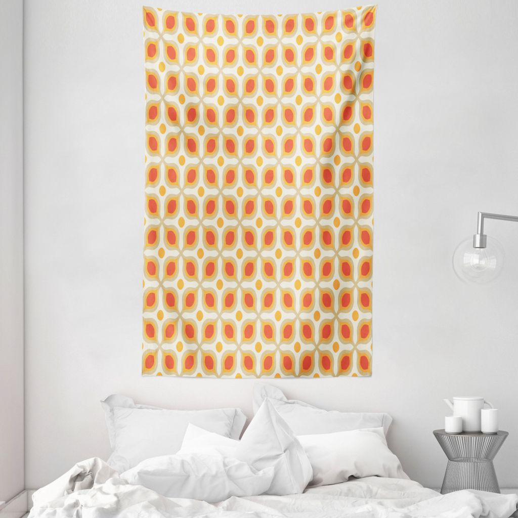 ABAKUHAUS Jahrgang Wandteppich und Tagesdecke, 70er Boho Geometric aus Weiches Mikrofaser Stoff Waschbar ohne Verblassen Digitaldruck, 140 x 230 cm...