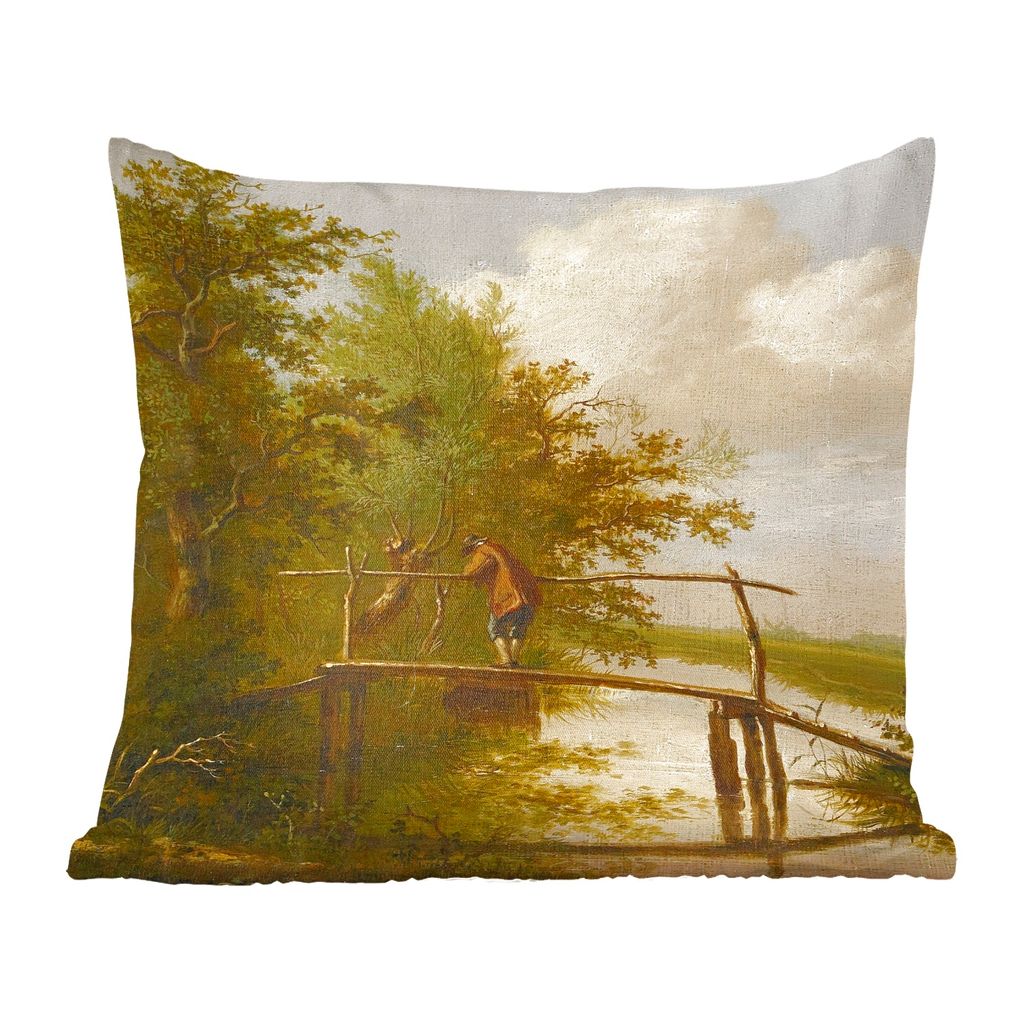 MuchoWow Zierkissen Sofakissen Wohnzimmer Dekokissen 45x45 cm Landschaft - Gemälde von G.J.J Van Os - Schlafpolster - Polster für das Sofa