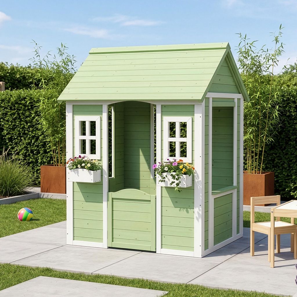 Kinderspielhaus 'Kuoldsvin' Tannenholz 144 x 102 x 90 cm Produktbild 