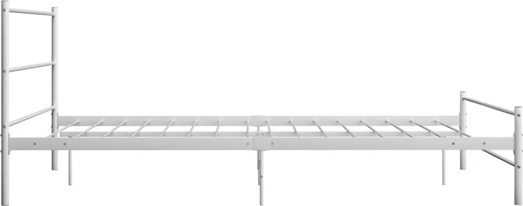 Lit double 140x200 cm en métal blanc design avec structure stable