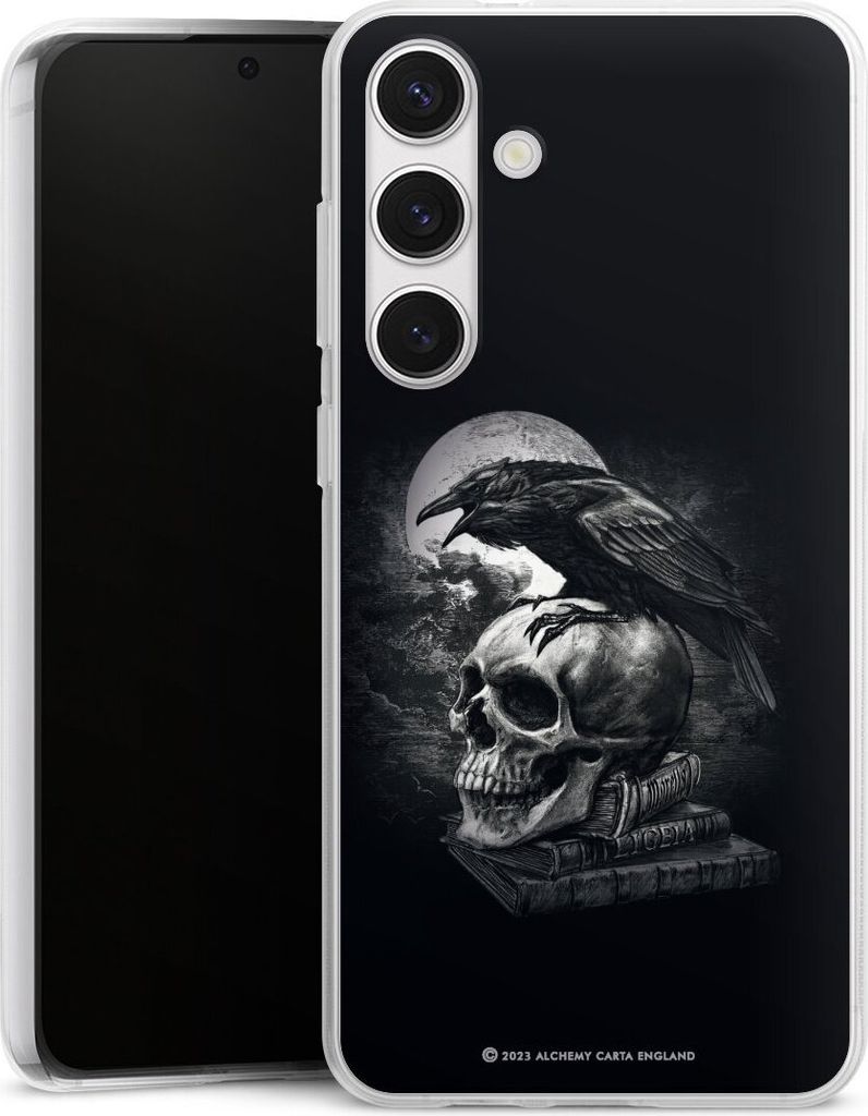 DeinDesign Handyhülle für Samsung Galaxy S24+ Silikon Hülle Case Smartphone Schutzhülle Rabe Schädel Totenköpfe