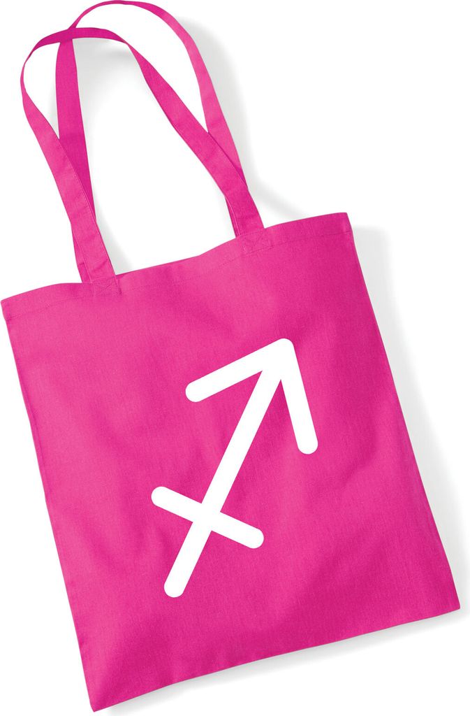 Huuraa Jutebeutel Schütze Sternzeichen Zeichen 10 Liter Fuchsia Baumwolle Tasche Geschenkidee