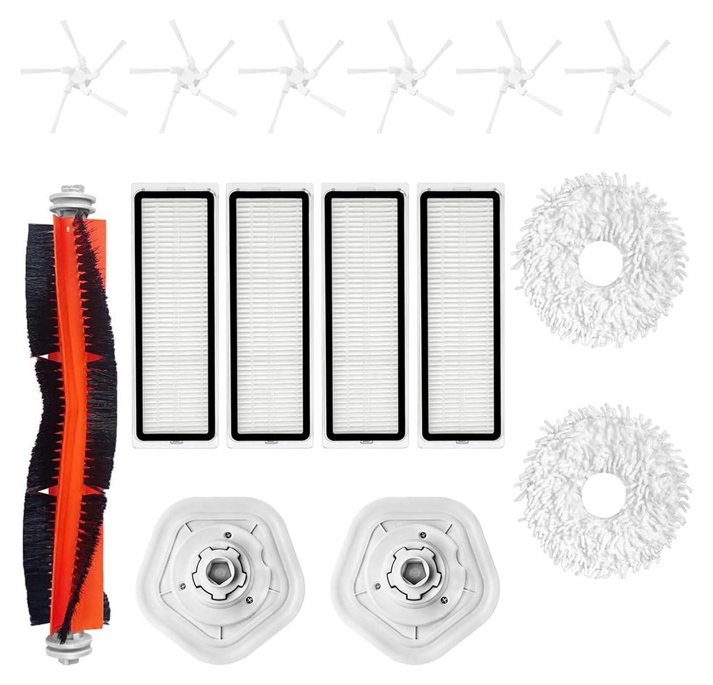 Bürste Filter Wischtuch Ersatzteile Zubehör Set für Dreame Bot W10 W10 Pro Staubsauger Roboter (1 Hauptbürste + 6 Seitenbürste + 4 Filter + 2 ...
