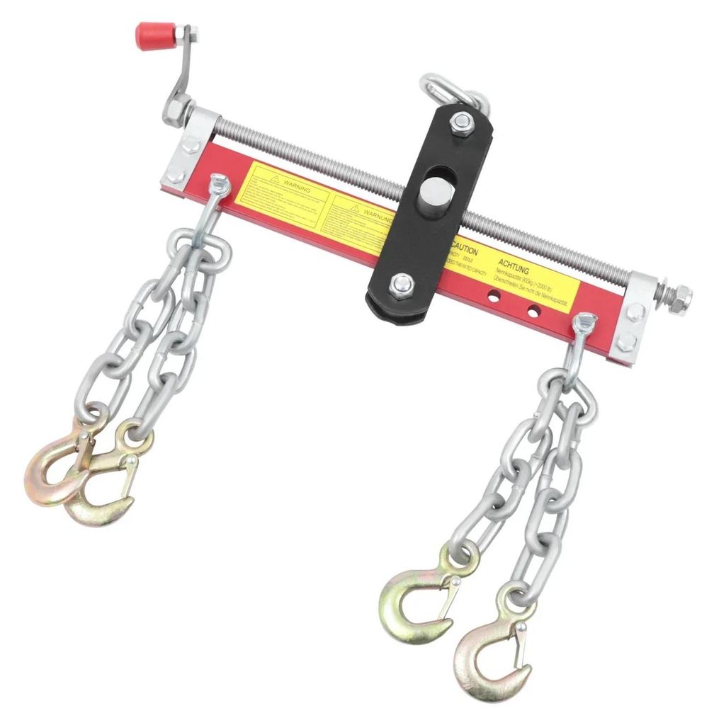 Motor-Ausgleichsbalken für Werkstattkran - Lasttraverse - 900 kg Tragfähigkeit - Stahlblech - 45×26,5×28,5 cm - 5,8 kg - Rot