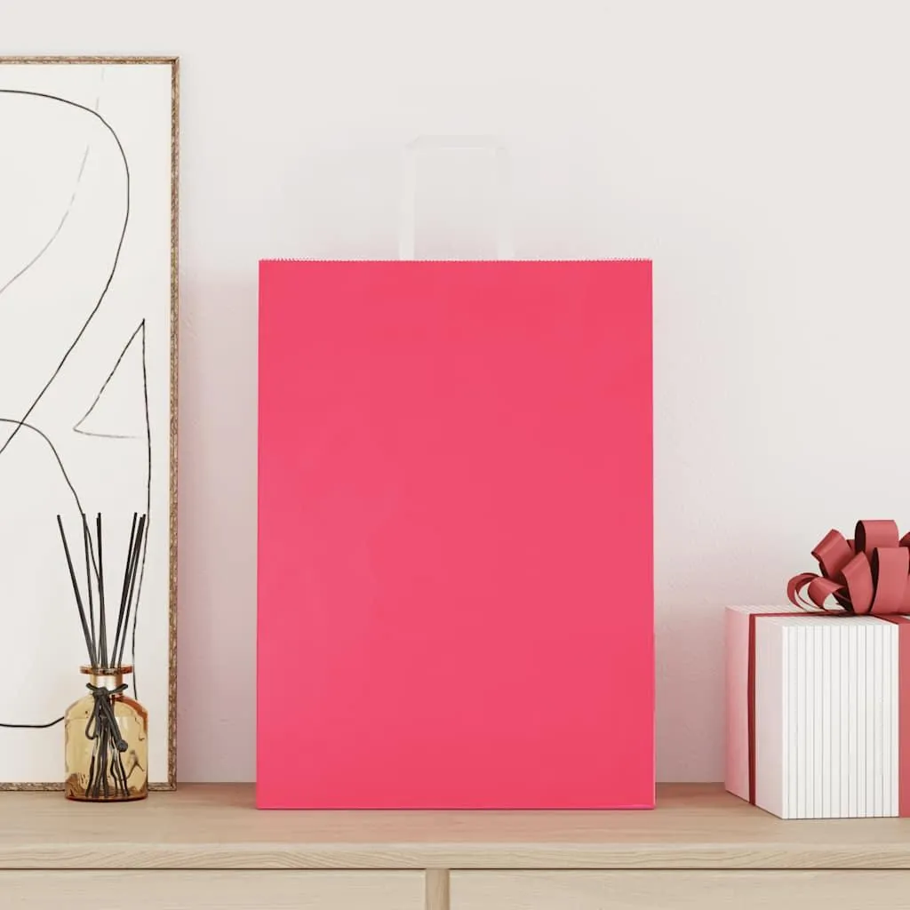 Set 50 Sacchetti Regalo Rosa 32x17x44 cm | Buste carta vidaXL Eventi