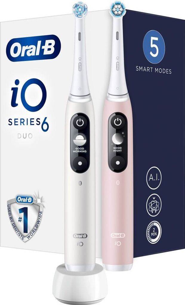 Oral-B iO Series 6 DuoPack White + Pink Elektrische Produktbild 7