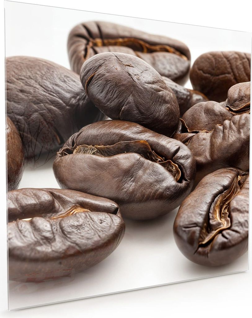 Küchenrückwand Spritzschutz Glas mit Motiv Kaffeebohnen 40 x 40 cm