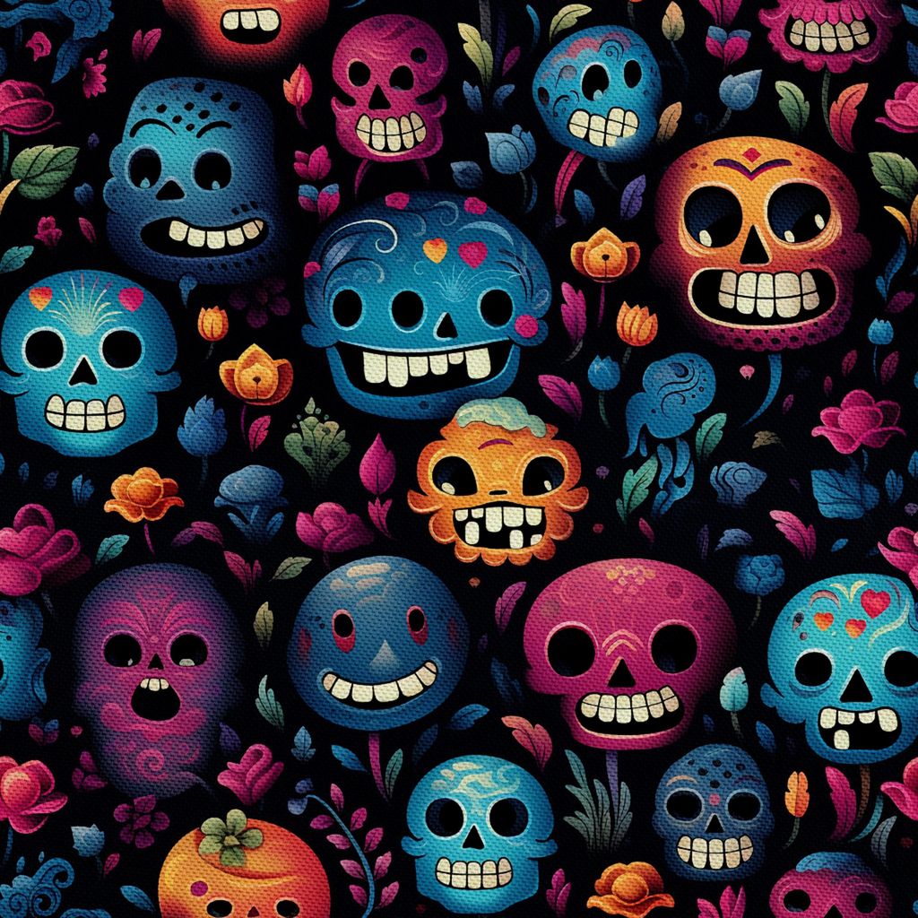 OUTDOOR DEKOSTOFFE OXFORD - Motiv der Schädel I DX4197