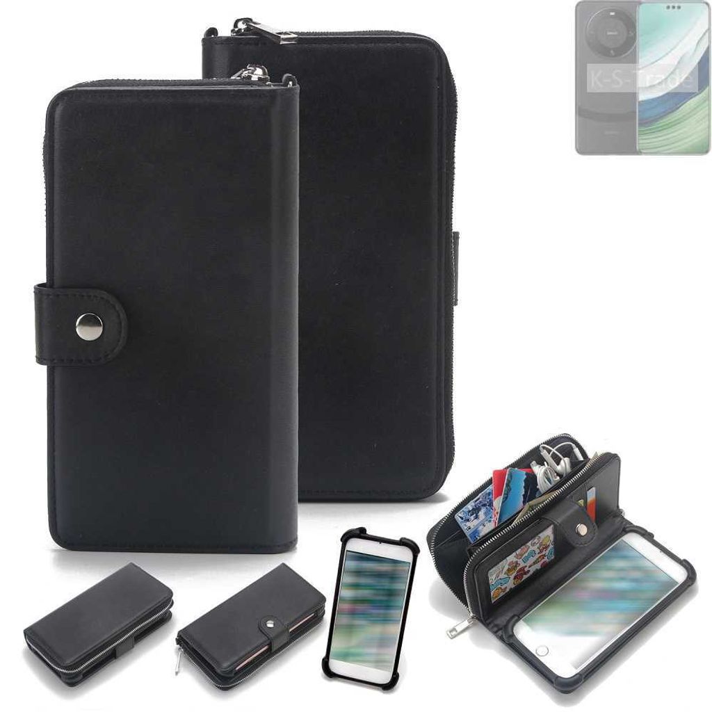 K-S-Trade 2in1 Handyhülle Schutzhülle kompatibel mit Huawei Mate 60 Pro & Portemonnee Cover Handy Hülle Case Etui Geldbörse Wallet Bookstyle
