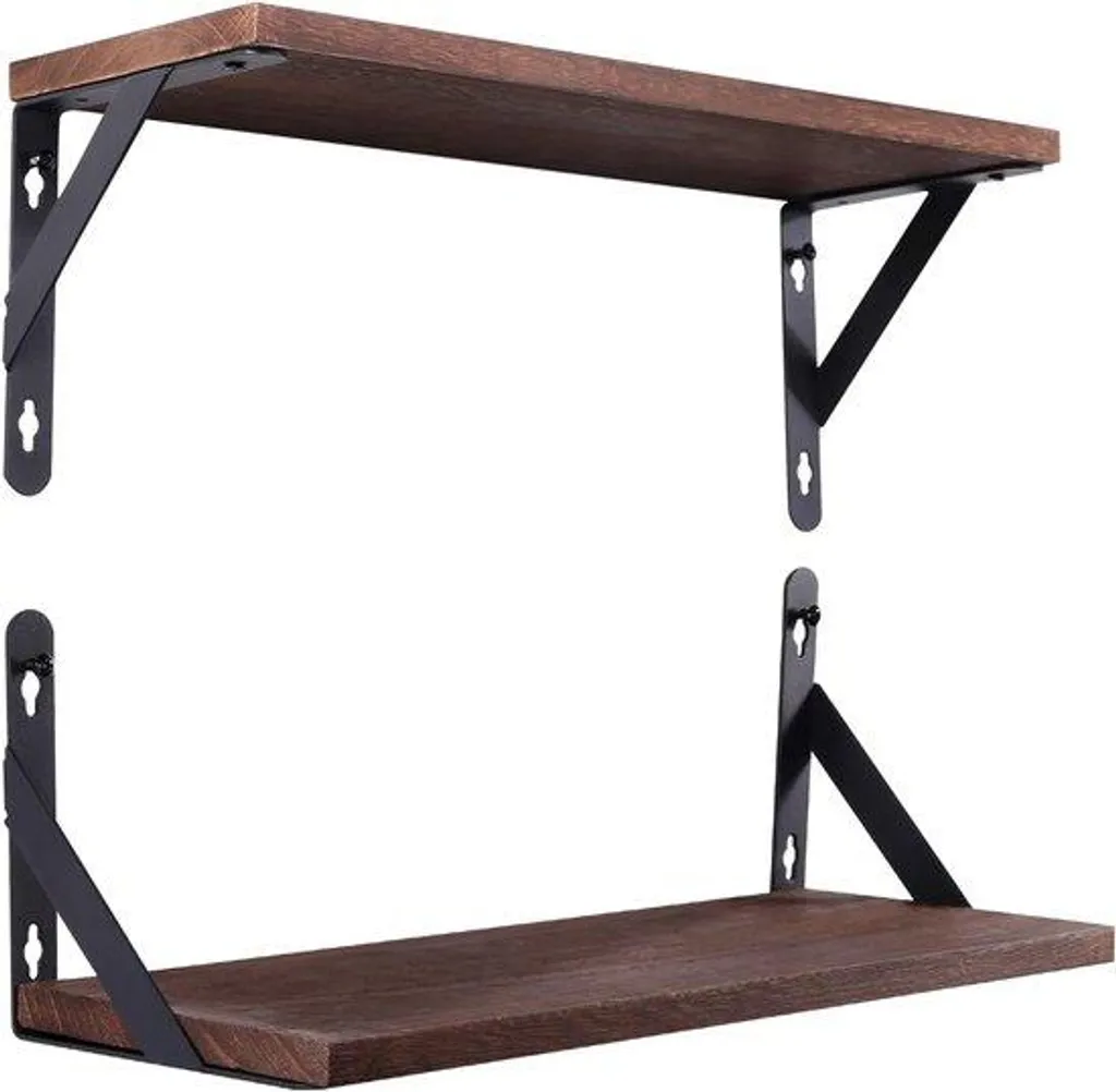 Étagères suspendues en bois rustique de 42,5 cm - Lot de 2 Naturel