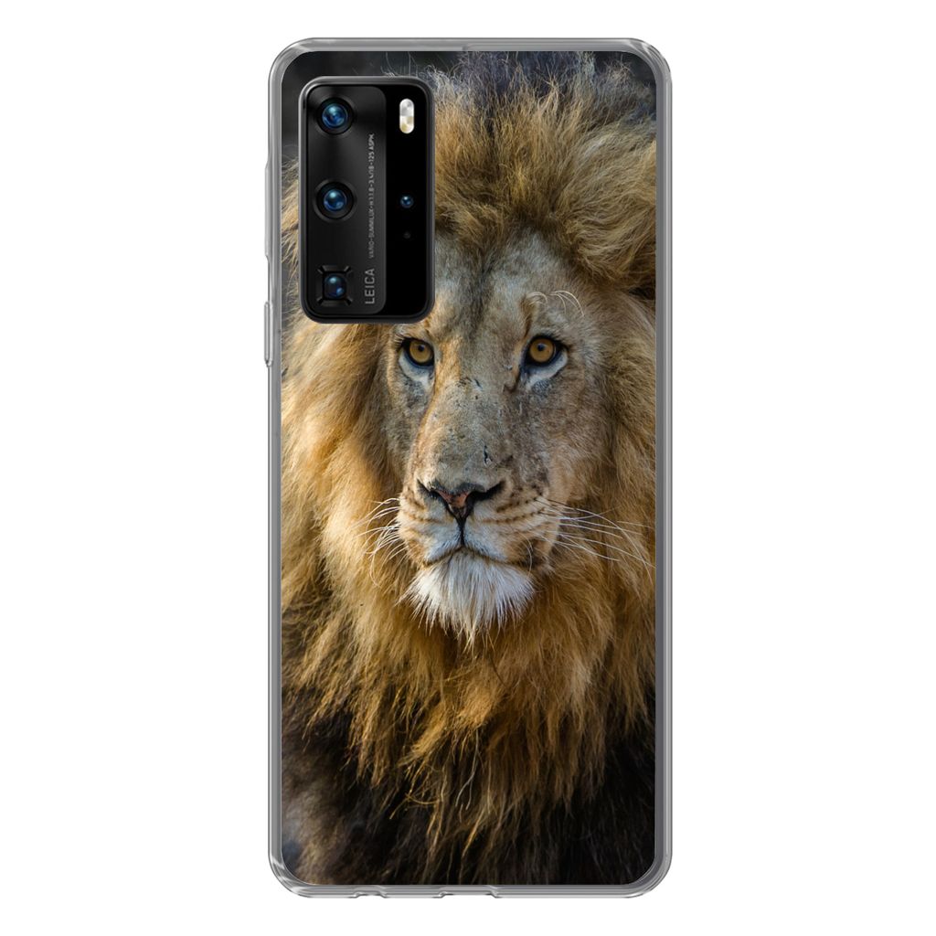 MuchoWow Handyhülle Schutzhülle Hülle für Huawei P40 Pro Löwe - Porträt - Wild Silikon Softcase Handy Hülle - Schutz