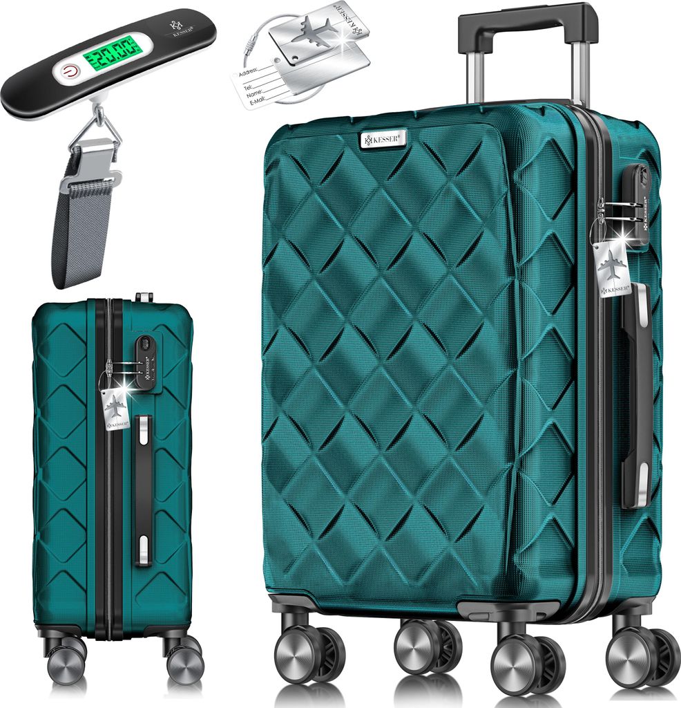 KESSER Reisekoffer | Koffer ABS Hartschalenkoffer mit Zahlenschloss, Kofferwaage & Reisebrieftasche 360° Rollen | Koffer für Business & Reise T...