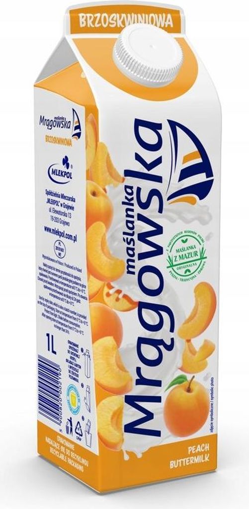 Maślanka Mrągowo Brzoskwiniowa 1 l Obrázok produktu 