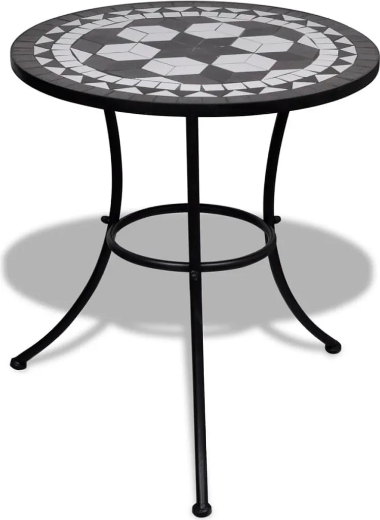 Tavolo Bistrot 60 cm Metallo e Mosaico - Robusto per Balcone e Bar