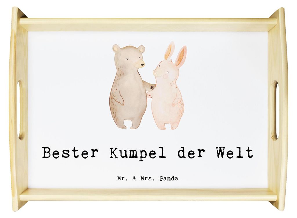 Mr. & Mrs. Panda Tablett Hase Bester Kumpel der Welt - Weiß - Geschenk, Geschenkidee, Buddy, sofatablett, Kollege, Deko, serviertablett holz, Best...