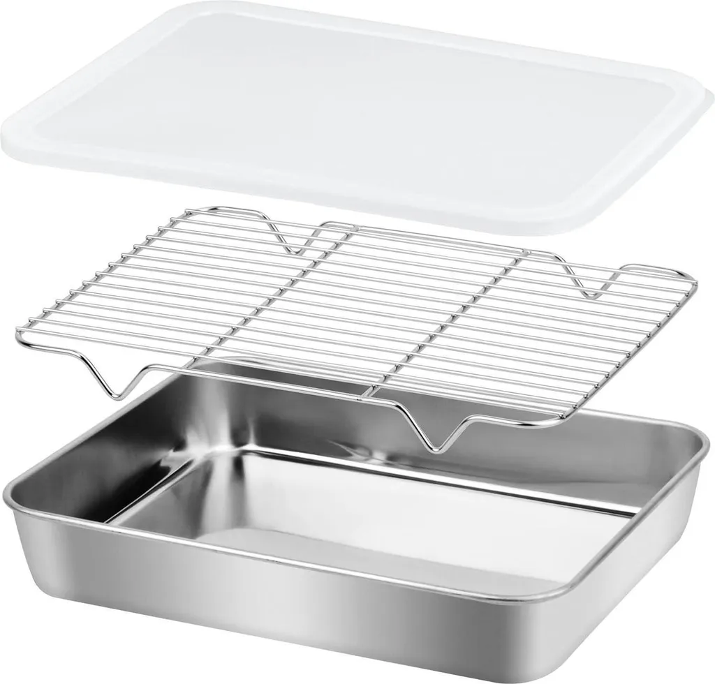 Teglia da Forno Fenghome con Cestello Griglia Inox 32x24cm | Offerta