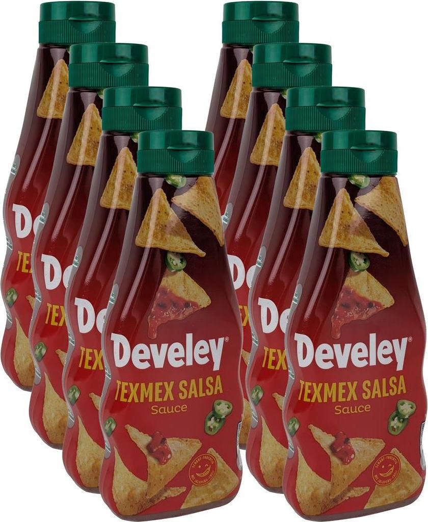 DEVELEY Texmex Salsa Sauce würzige Tomaten-Chili-Sauce vegan ohne künstliche Zusatzstoffe ideal für Nachos Tacos Wraps Burger Sandwiches Gemüse...