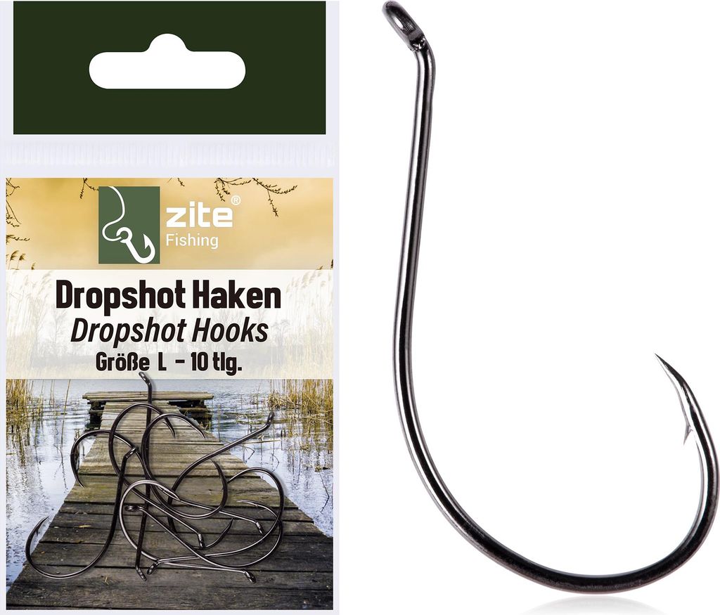 Zite Fishing Dropshot Haken Set Größe L 10 tlg.