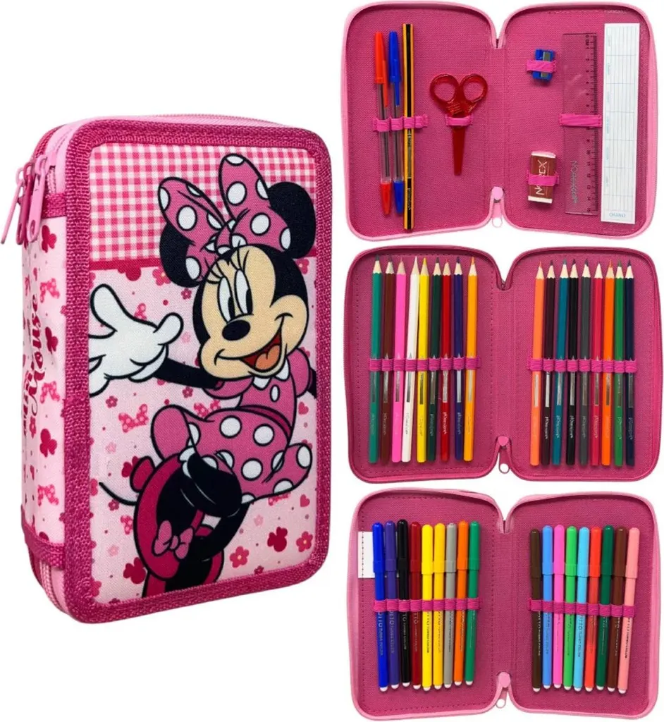 Disney Minnie Lovely Charm Astuccio per matite a 3 scomparti