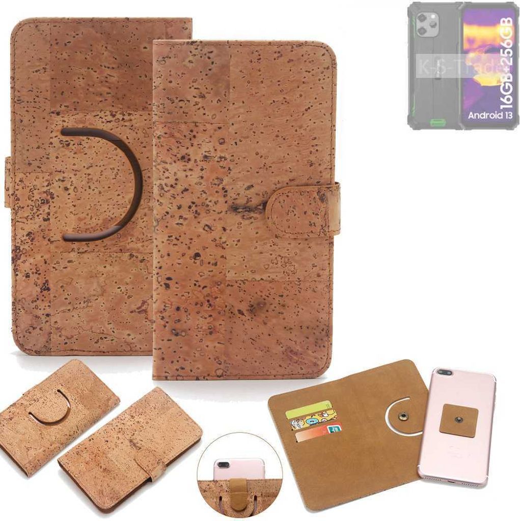 K-S-Trade Handy-Hülle Schutz-Hülle kompatibel mit Blackview BV8900 Pro Handyhülle Schutzhülle Korkhülle Kork-Hülle 1x