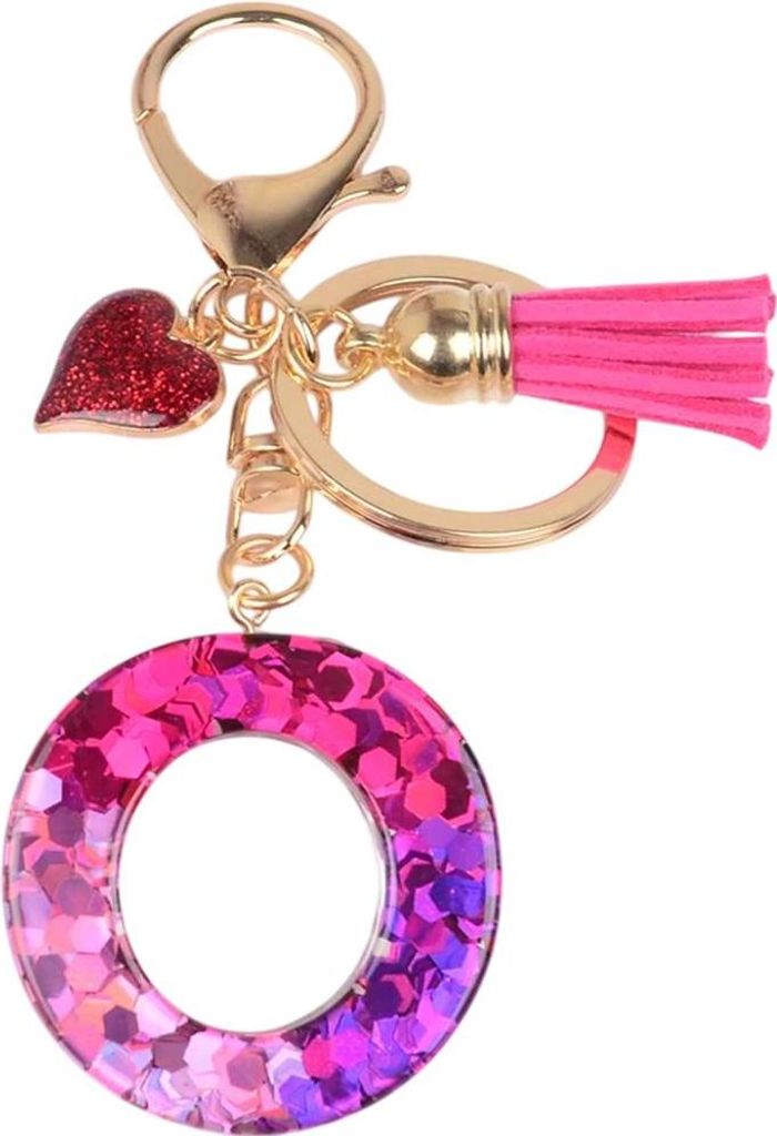 Eleganter Alphabet Schlüsselanhänger O in Roségold – Herz Design KP37985