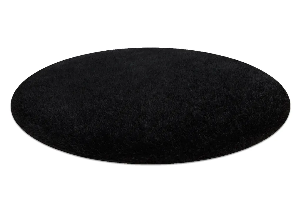 Grand tapis de salon rond noir 200cm shaggy BUENOS pour ambiance cosy - 4