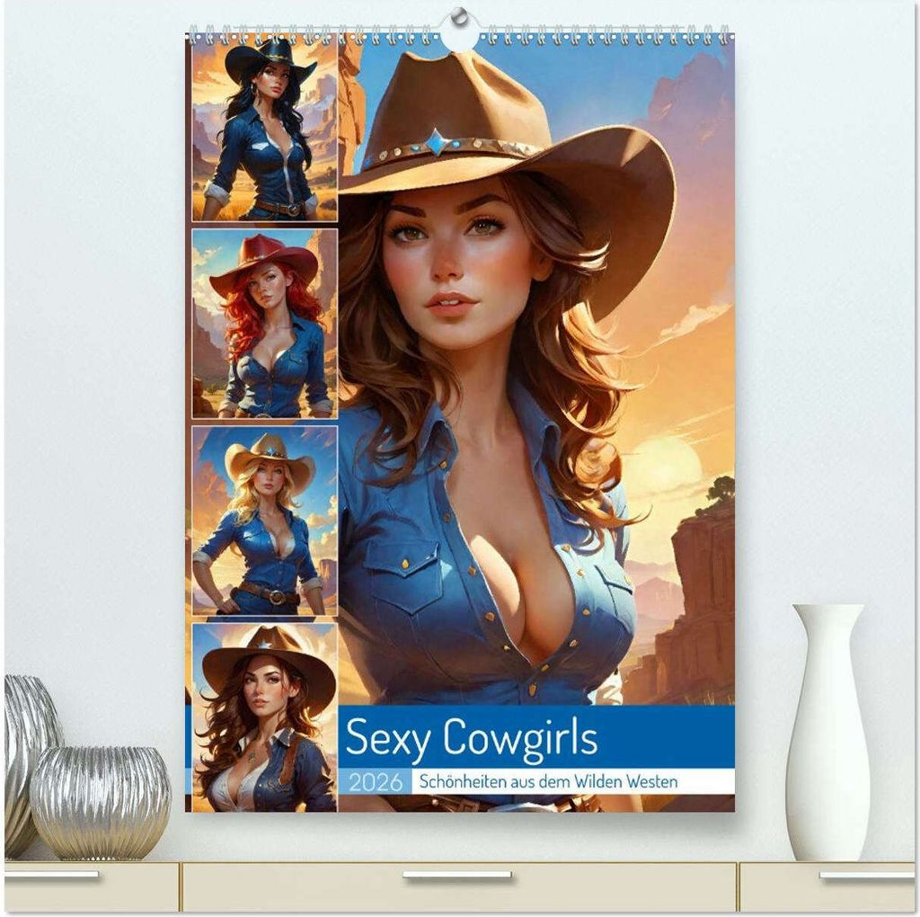 Sexy Cowgirls. Schönheiten aus dem Wilden Westen (hochwertiger Premium Wandkalender 2026 DIN A2 hoch), Kunstdruck in Hochglanz